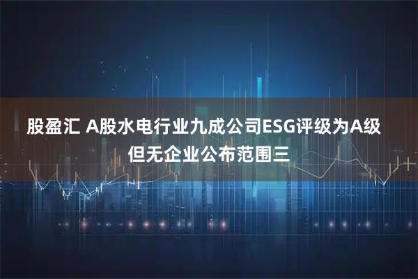 股盈汇 A股水电行业九成公司ESG评级为A级  但无企业公布范围三