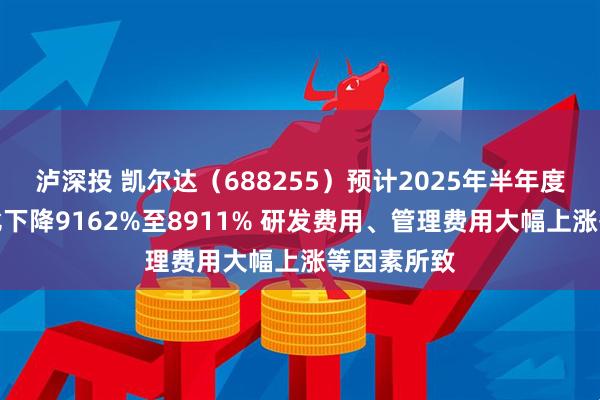 泸深投 凯尔达（688255）预计2025年半年度净利润同比下降9162%至8911% 研发费用、管理费用大幅上涨等因素所致